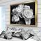 Designart - Bunch of Roses Black and White - Floral Art Framed Canvas Print